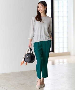 ANY SIS S 【接触冷感・UVカット・速乾】コンフォートビューティサテン パンツ ディープグリーン