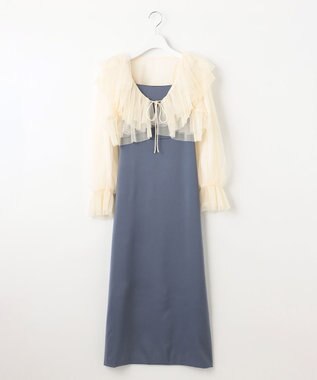 Feroux チュールボレロ×キャミドレスセット ブルー系