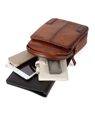 ACE BAGS & LUGGAGE LO HOMME PRESSE アルカイック 本革 日本製 ショルダーバッグ 縦型 71864 ロ・オム・プレッセ ブラウン