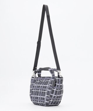 Y'SACCS ドローイングチェック 2WAYトートバッグ ブラック