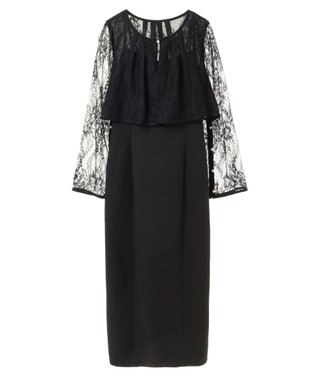 earth music&ecology ＳＥＴ２点　レースブラウス付きナローワンピース Black