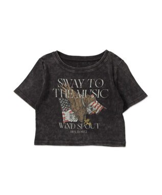 WEGO ヴィンテージウォッシュグラフィックリブT スミクロ