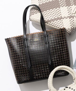 フェイクレザー カットアウト トートバッグ