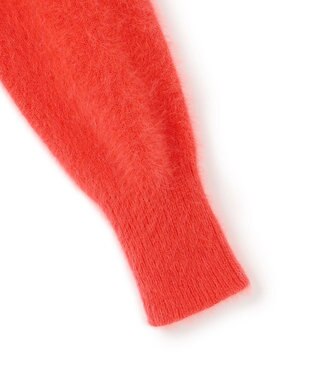 23区 フォックスカシミヤファー ショート丈 ニット レッド系