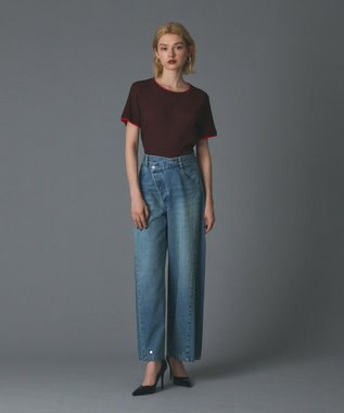 GRACE CONTINENTAL ラップ2wayデニムパンツ ブルー