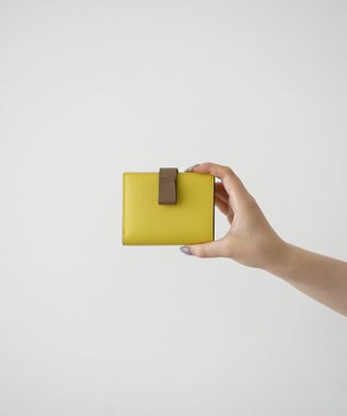 Atelier nuu 日本製 本革 バイカラーnoble 二つ折れウォレット イエロー