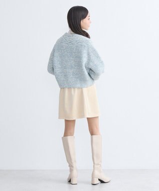 earth music&ecology スラブラメヤーンケーブルカーディガン Light Blue