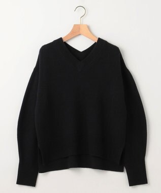 組曲 【8色展開・手洗い可】ウールカシミヤミックス Vネックニット ブラック系