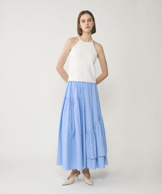 GRACE CONTINENTAL イレギュラーギャザースカート ストライプ