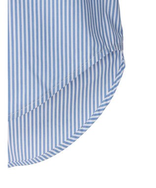 earth music&ecology パールボタンシャツ Stripe Blue