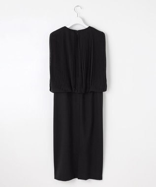 23区 【エステータ】ウールトロドライストレッチ プリーツコンビ ワンピース ブラック