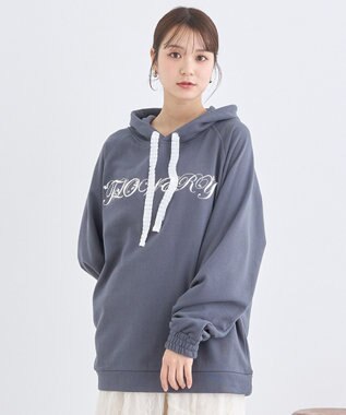 earth music&ecology Ｆｌｏｗｅｒｙパーカー Charcoal Gray