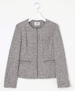 J.PRESS LADIES 【セットアップ対応】Light Tweed ノーカラー ジャケット ブラック系5