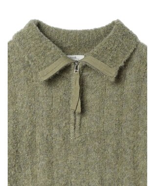 earth music&ecology ブークレハーフジップミニワンピース Khaki