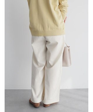 CRAFT STANDARD BOUTIQUE イージーケアピンストライプテーパードパンツ Stripe Ivory