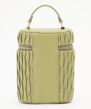 LA BAGAGERIE 【MONICA】ランダムプリーツバニティバッグ グリーン