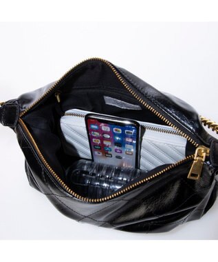 UNBILLION カシュカシュ cachecache / シャーリングキルトチェーンショルダー ブラック