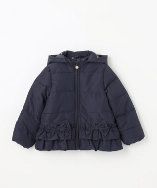 ANY KIDS 【洗濯機OK】中綿リボンコート ネイビー