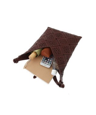 genten サステナブルカットワーク ショルダーバッグ ノウチャ