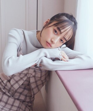 earth music&ecology 袖口刺繍リブニットプルオーバー Light Gray