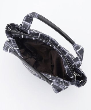 Y'SACCS ドローイングチェック 2WAYトートバッグ ブラック