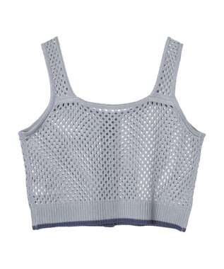 CRAFT STANDARD BOUTIQUE 配色メッシュニットビスチェ Grayish Blue