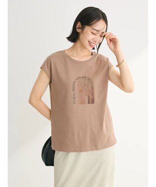 Green Parks フラワーフォトコンパクトプルオーバー Beige