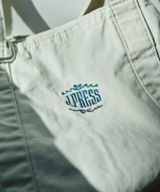 J.PRESS MEN コットンキャンバス オーバルトートバッグ アイボリー系