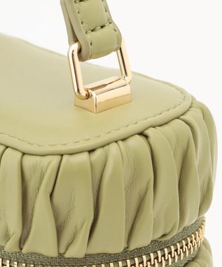 LA BAGAGERIE 【MONICA】ランダムプリーツバニティバッグ グリーン