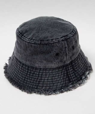WEGO 【ユニセックス着用ITEM】デニムフリンジバケットハット ブラック