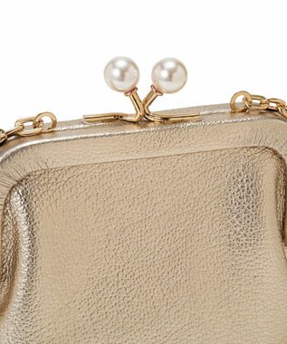 TOPKAPI 【TOPKAPI】シュリンクレザー パール チェーン ショルダー バッグ / スマホショルダー ゴールド