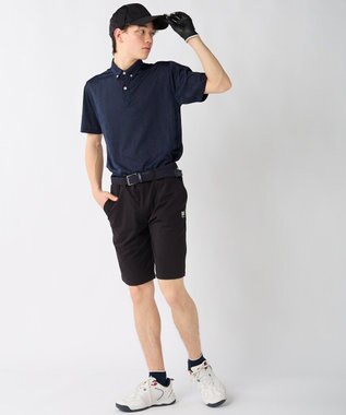 FILA GOLF／marie claire 【FILA GOLF】メッシュ加工ロゴ半袖ポロシャツ ネイビー