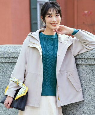 ANY SIS S 【2WAY】エレカジストレッチ フーデットハーフ アウター ライトグレー系