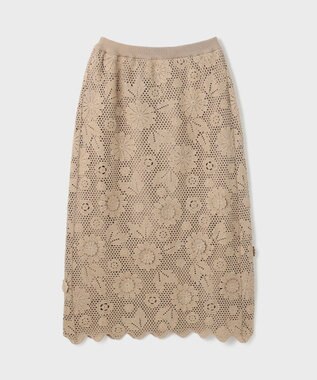 GRACE CONTINENTAL クロシュ刺繍スカート ベージュ