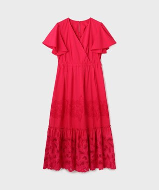 GRACE CONTINENTAL カットワーク刺繍ワンピース レッド