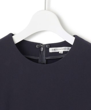 23区 【VERYコラボ】トリアセダブルジョーゼット つけ襟 ボウタイワンピース ネイビー系