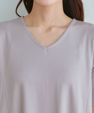 Tiaclasse 【小倉優子さん着用・洗える・接触冷感・汗ジミ防止】“サマさまカットソー”サイドティアードワンピース グレージュ