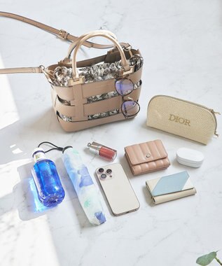 style code 【MERCURYDUO/マーキュリーデュオ】軽量メッシュ　花柄巾着付ミニトートバッグ ベージュ