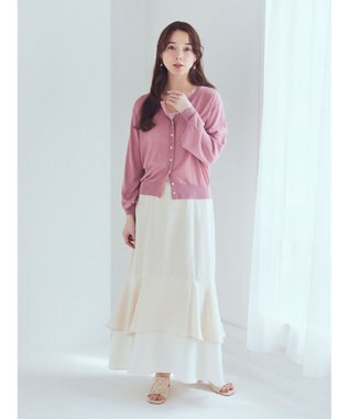 earth music&ecology シアークルーカーディガン Pink