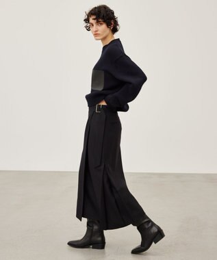 BEIGE， TERNES / ウールナローラップスカート Black