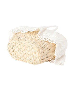 Maison de FLEUR 【2Way】レースフリルメイズ2Wayカゴバッグ White