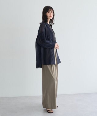 YECCA VECCA 綿麻シアーボリュームギャザーシャツ Off White