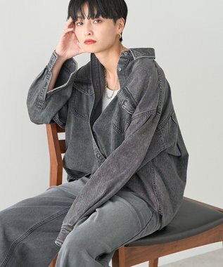 AMERICAN HOLIC Wポケットデニムシャツ Black