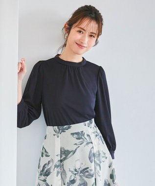  【UVケア】イージーケアスタンドネック ブラウス