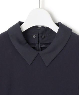 23区 【VERYコラボ】トリアセダブルジョーゼット つけ襟 ボウタイワンピース ネイビー系