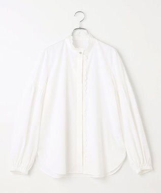 #Newans 【洗える】シアースカラップデザインブラウス ホワイト