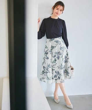 ANY SIS S 【UVケア】イージーケアスタンドネック ブラウス ネイビー