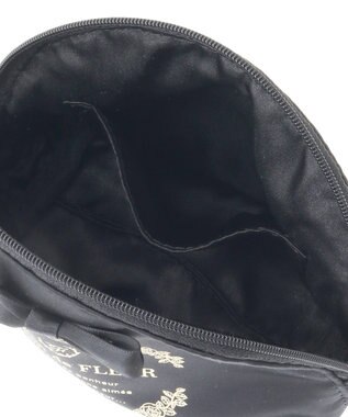 Maison de FLEUR サテンリボンラウンドポーチ Black