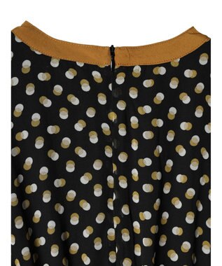 Green Parks armonia．ドットプリントパイピングワンピース Black