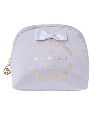 Maison de FLEUR サテンリボンラウンドポーチ Lilac